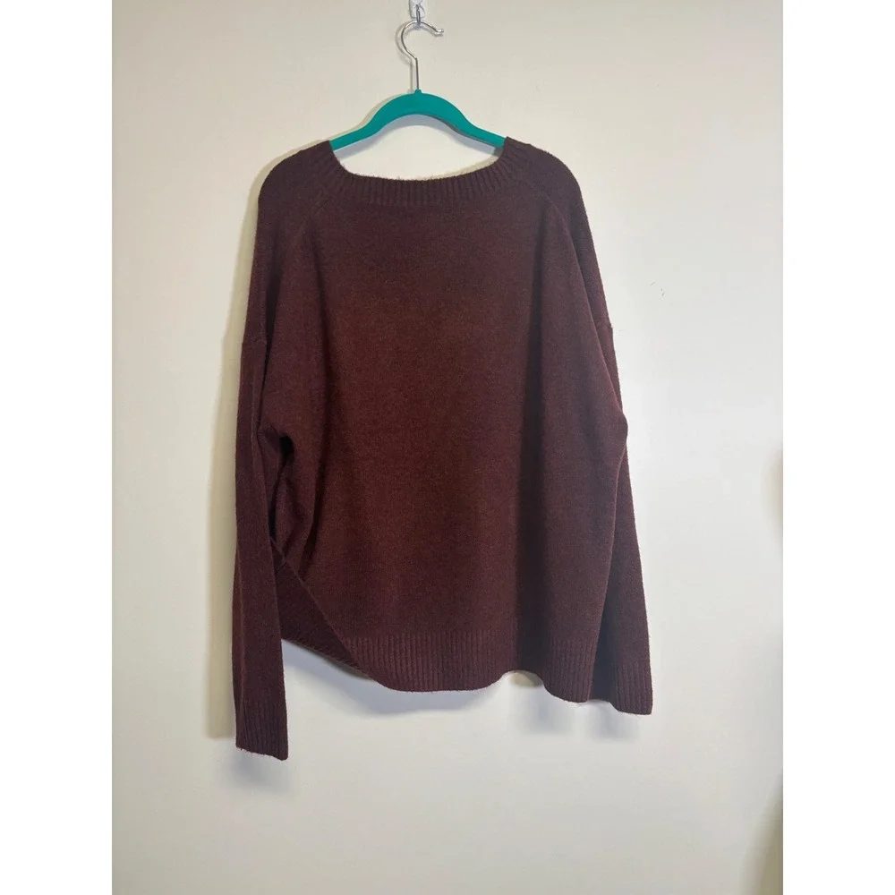 Lucky Brand Women's Maroon V-Neck Sweater Size XL